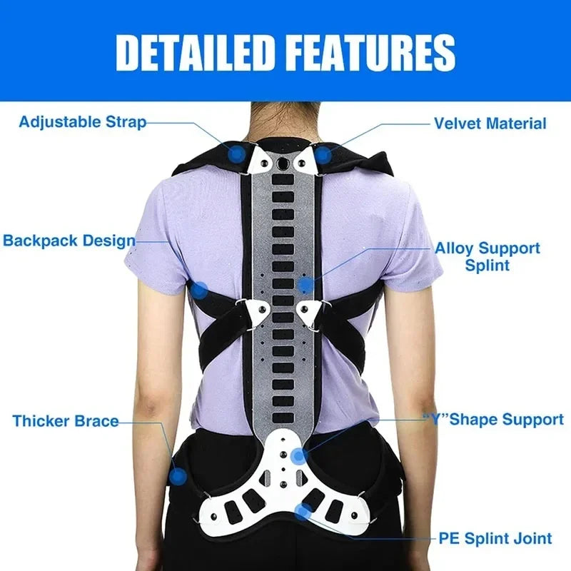 FODRK Adjustable Back Brace Posture Corrector For Men Women