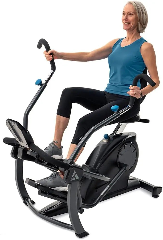Recumbent Cross Trainer Stepper With Zero-Impact Exercise