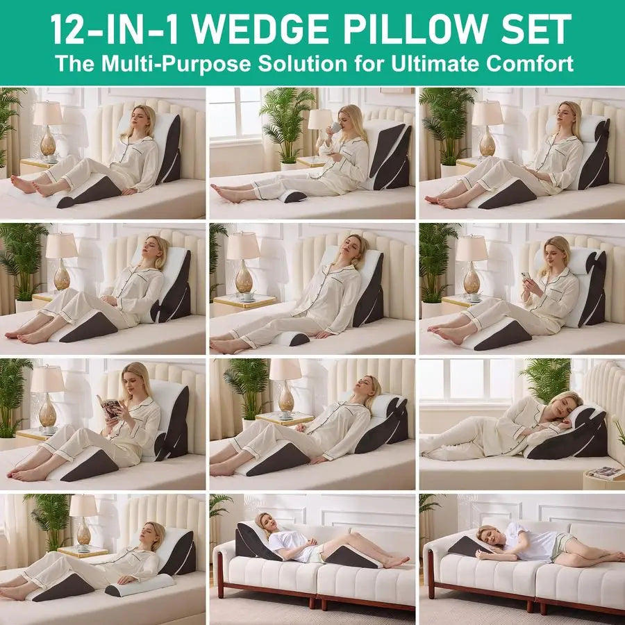 Wedge Pillow Set For After Surgery And Acid Reflux
