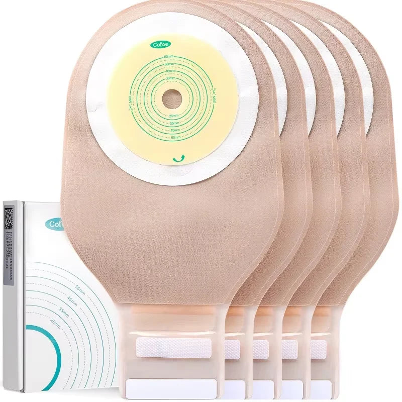 Cofoe Economical One-Piece Ostomy Drain Valve Colostomy Bags