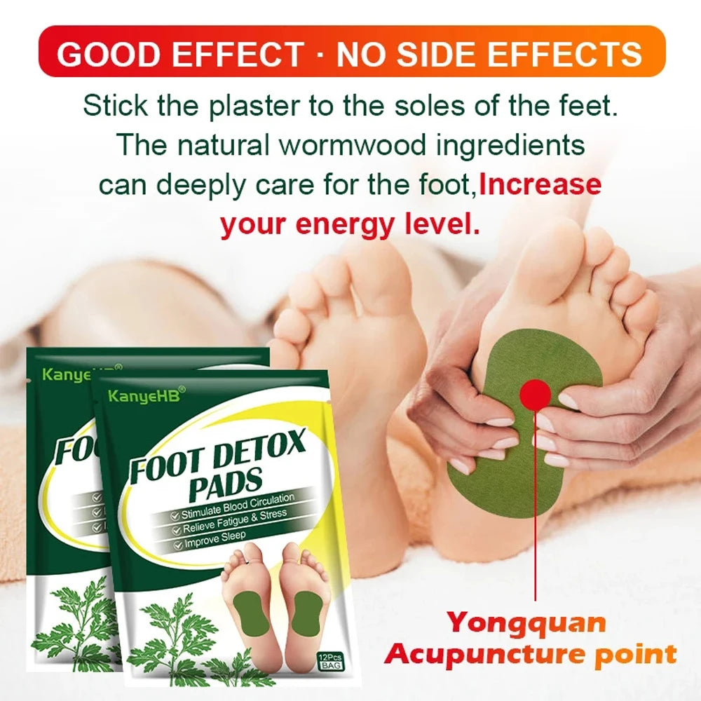 Detox Foot Patches Herbal Wormwood Argyi Cleansing Sleep Aid