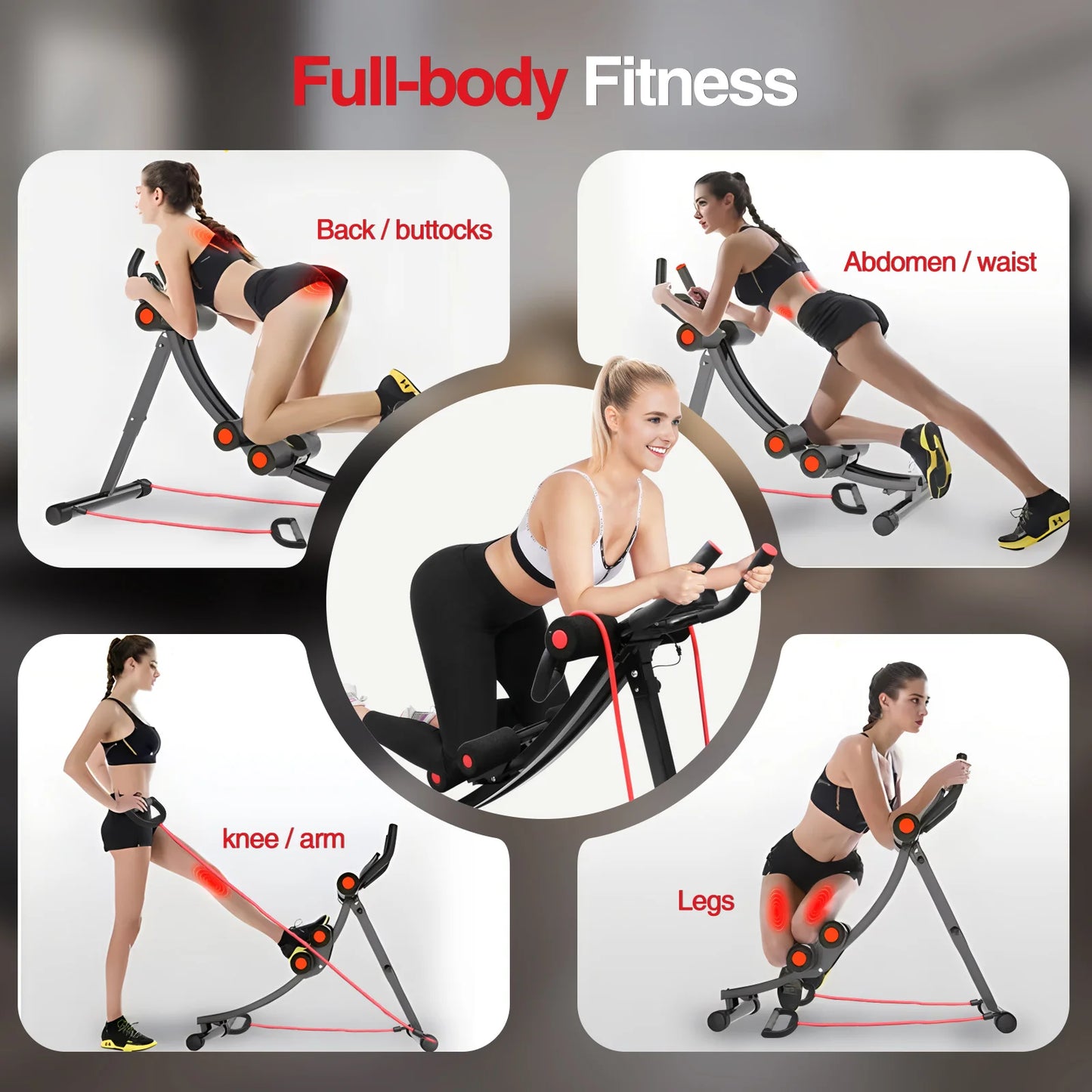 GIKPAL Foldable Ab Machine for Home Gym Abdominal Trainer Display