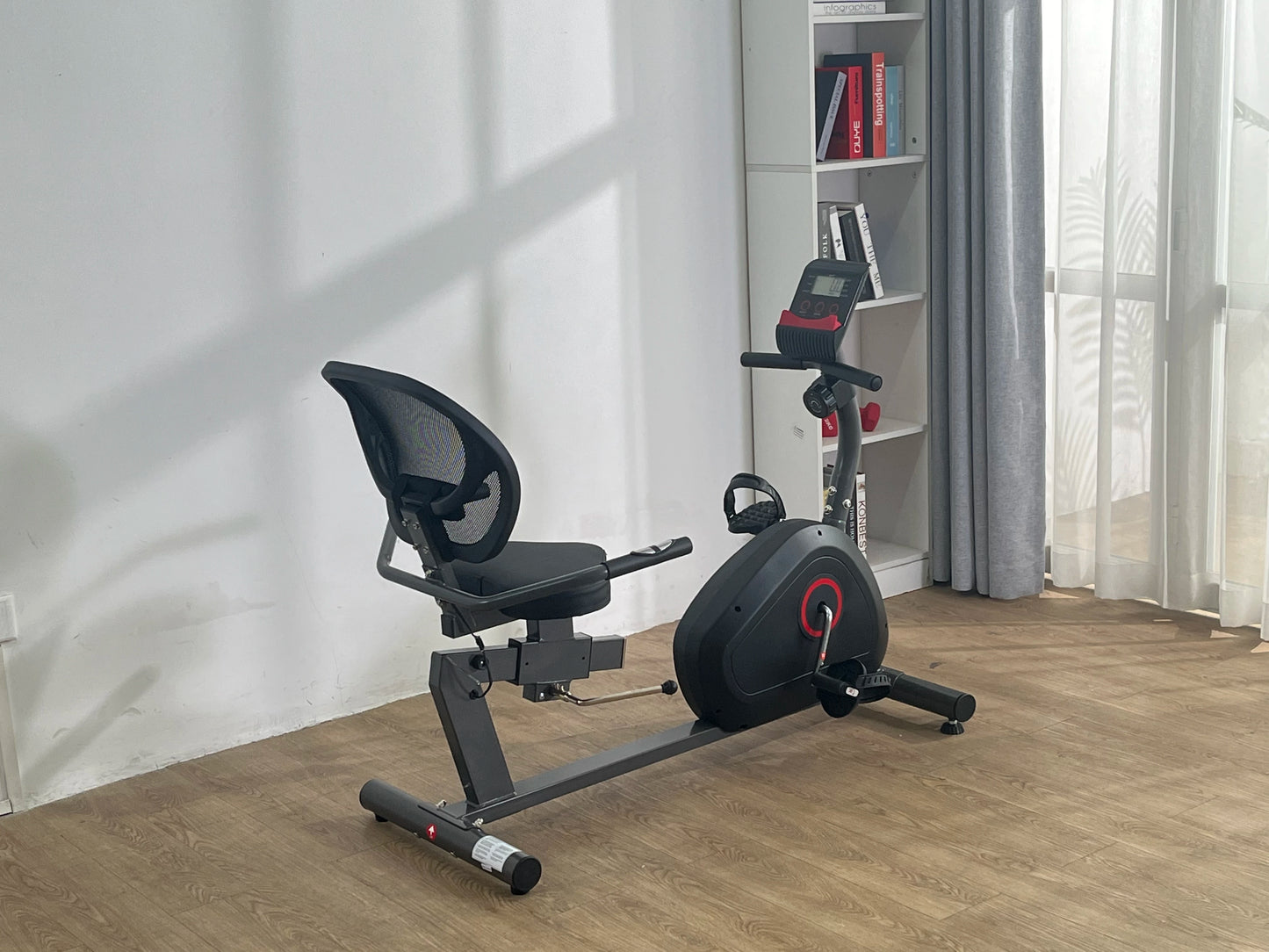 Recumbent Exercise Bike For Home Quiet 8 Level Resistance With Heart Rate Handle