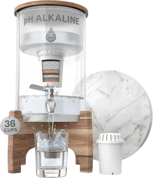 PH Recharge Alkaline Water Filter Dispenser Glass Pitcher Purifier