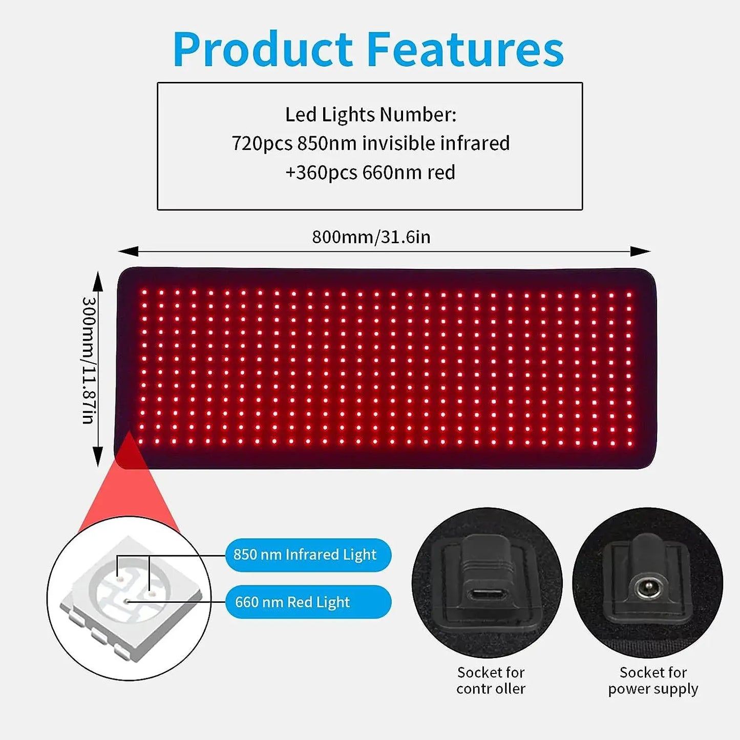 Infrared Therapy Pad 660nm 850nm Pain Relief