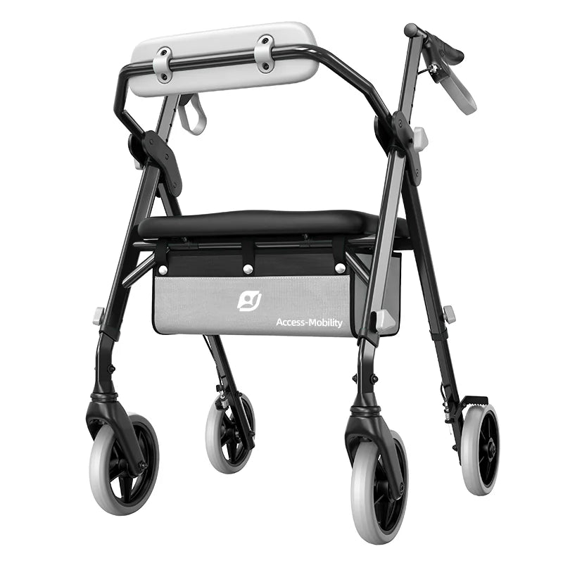 Maidesite Elderly Walker With Seat and Backrest Foldable 350 Lbs