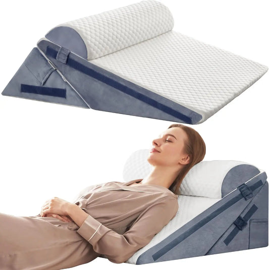 Adjustable Wedge Pillow Set With Memory Foam For Acid Reflux