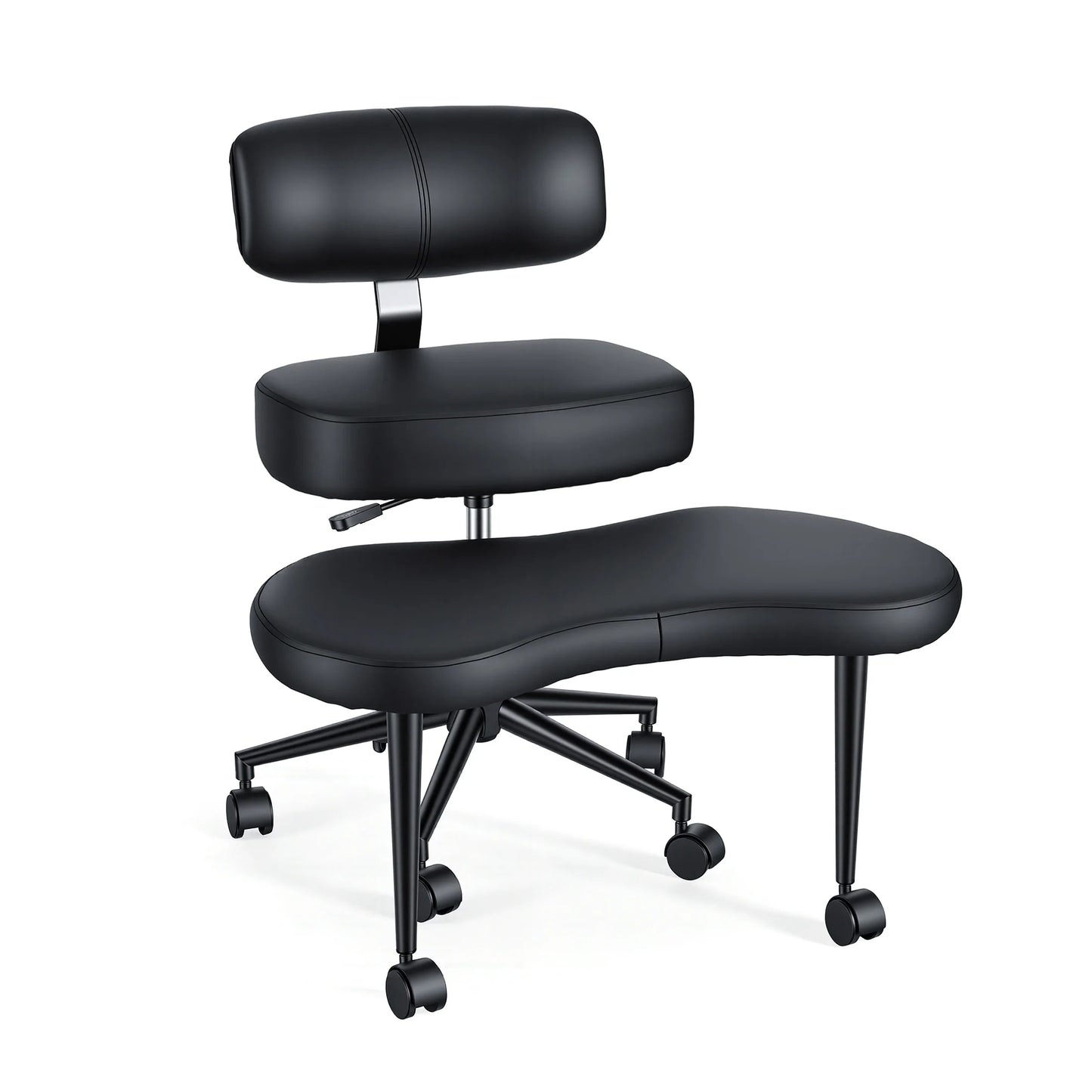 JHK Teddy Fleece Armless Ergonomic Office Chair With Lumbar Support