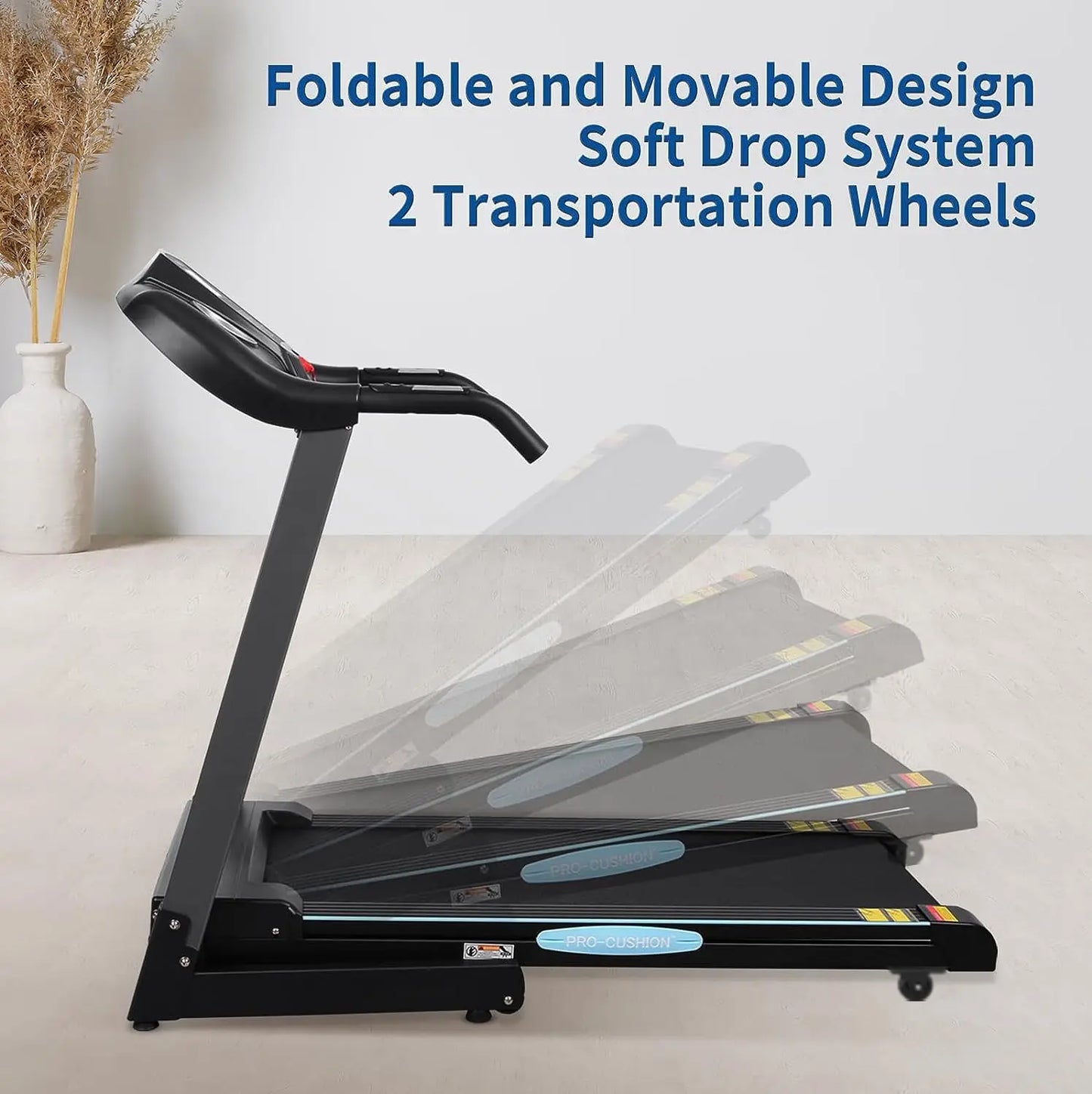 Auto Incline Folding Treadmill With 12 Percent Incline 2.5 HP