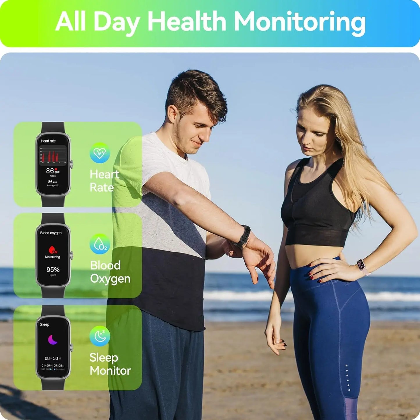 Anyloop Fitness Tracker With Heart Rate SpO2 Sleep Monitor IP68 Waterproof