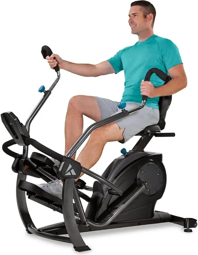 Recumbent Cross Trainer Stepper With Zero-Impact Exercise