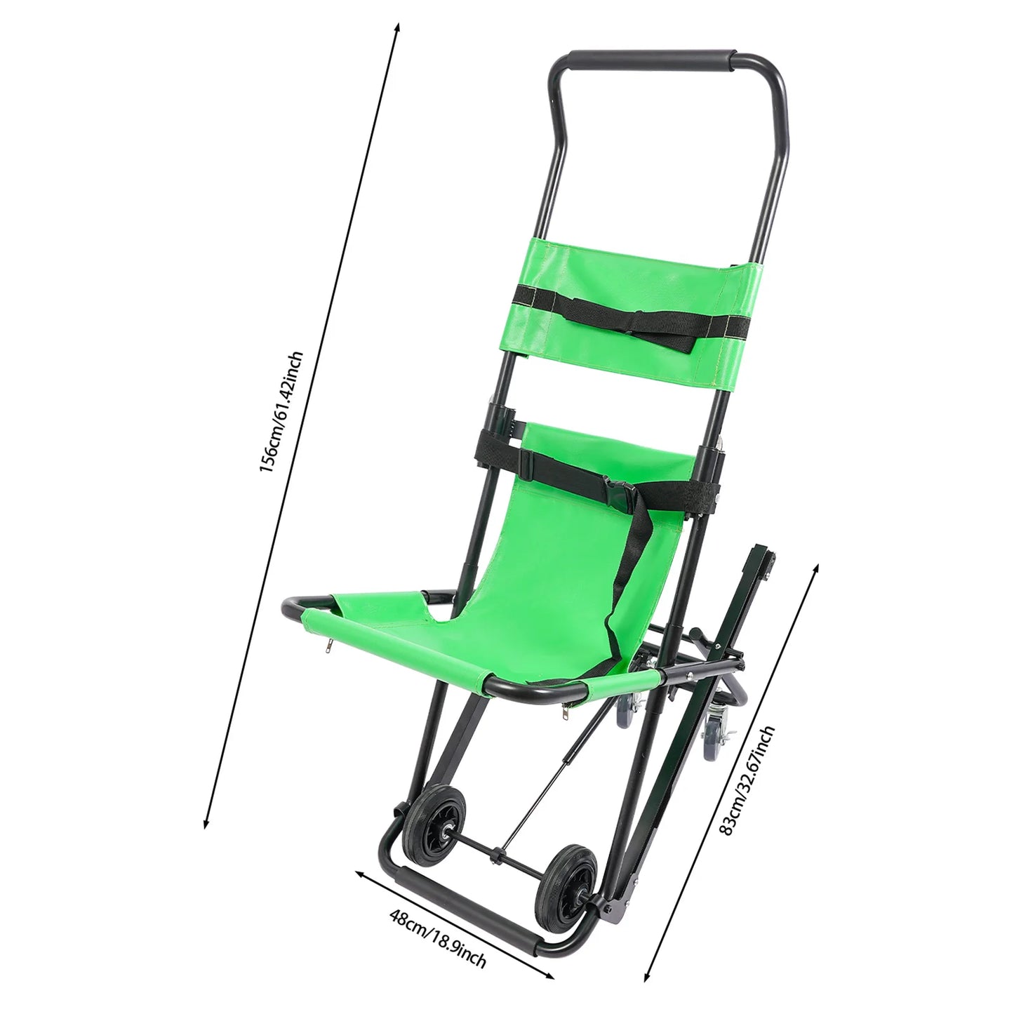 Foldable Manual Stair Chair With Wheels For Emergency Transport 350 Lbs Capacity