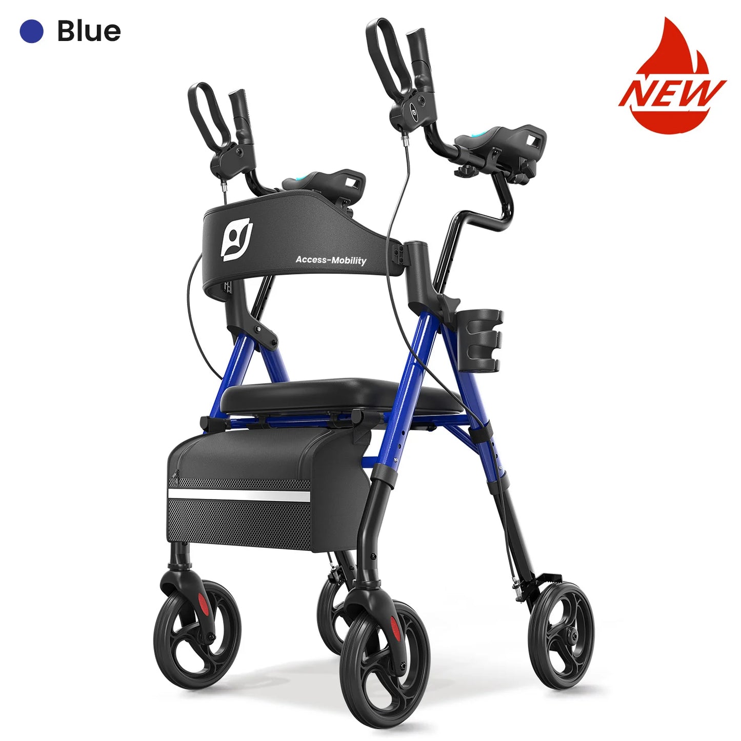Maidesite Upright Walker With Foldable Seat And Backrest