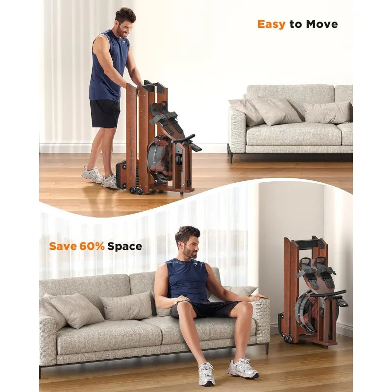 YOSUDA Water Rowing Machine With 400 Lbs Capacity Monitor
