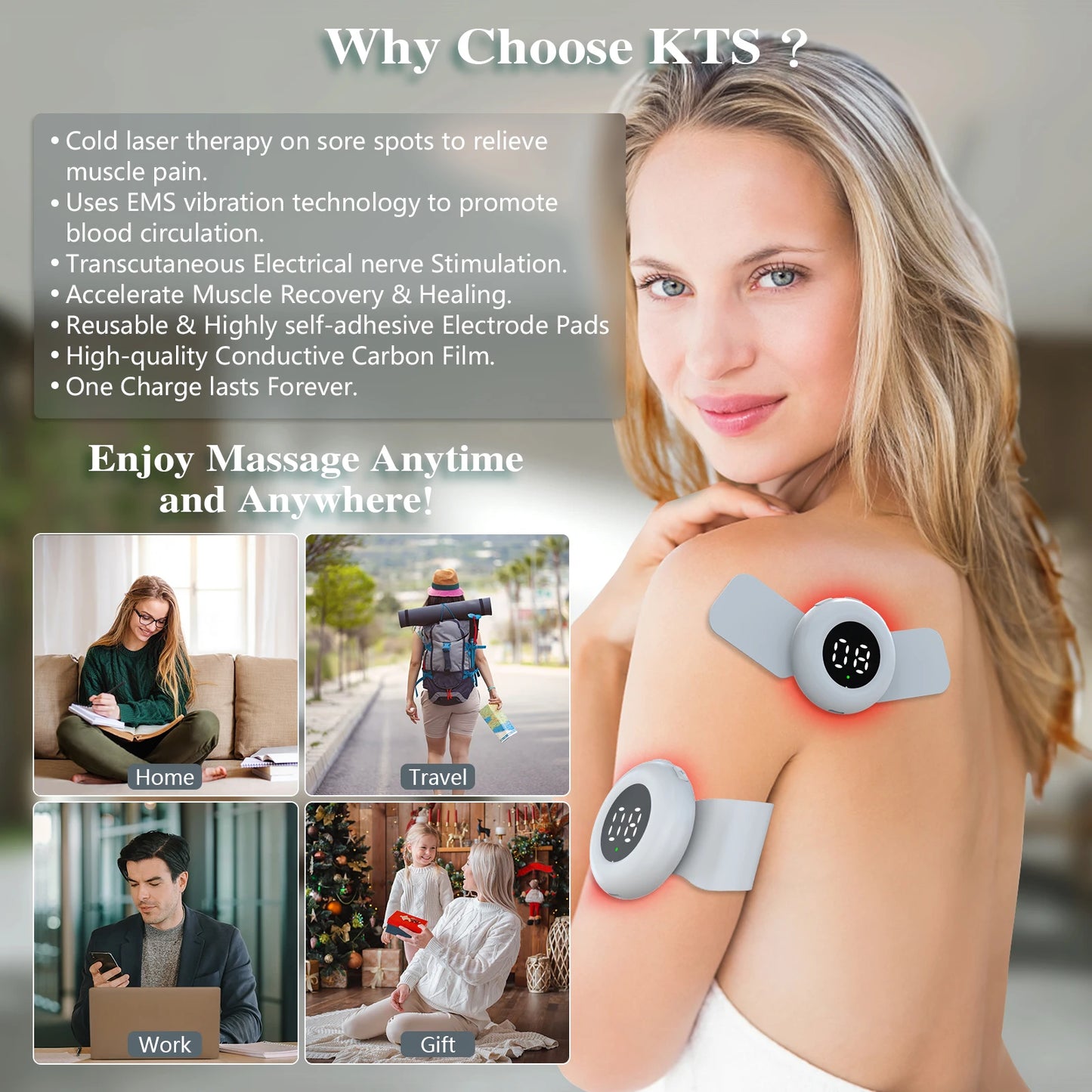KTS Tens Muscle Stimulator EMS Therapy Near Infrared Device