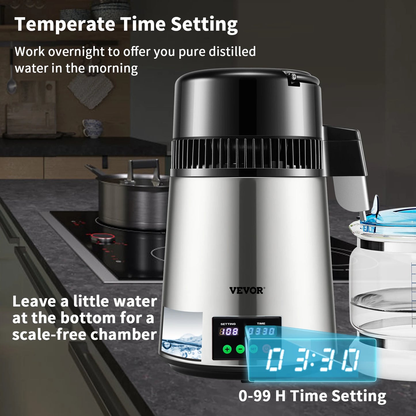 SucceBuy Water Distiller Purifier 1 L/H Distilling Speed