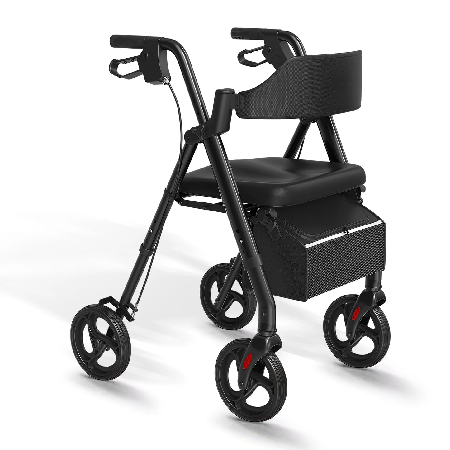 Rollator Walker For Seniors Foldable With Seat Durable Aluminum Frame