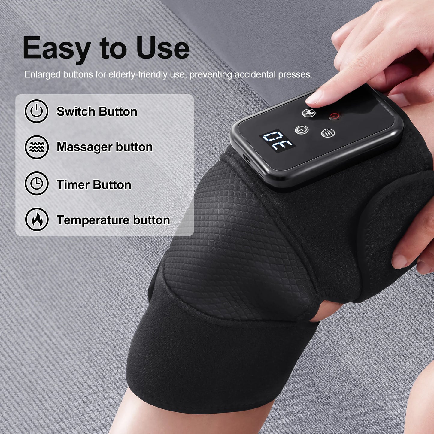 LEERCON Knee Massager With Heat And Vibration For Pain Relief