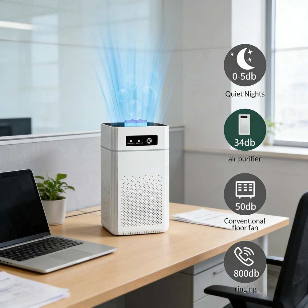 Air Purifier With HEPA Filter Quiet Sleep Mode 360 Inlet