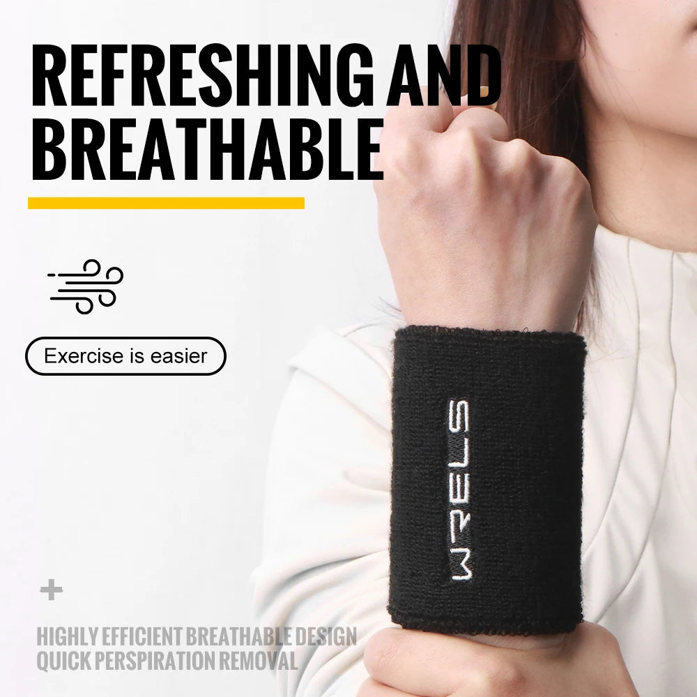 WRELS Terry Cloth Moisture Wicking Wristbands for Sports