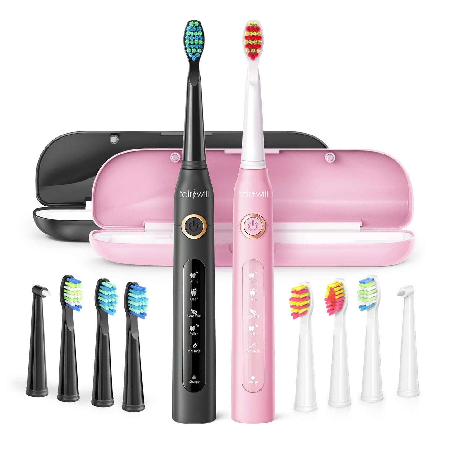 Fairywill Sonic Electric Toothbrush D7 Set With USB Charger