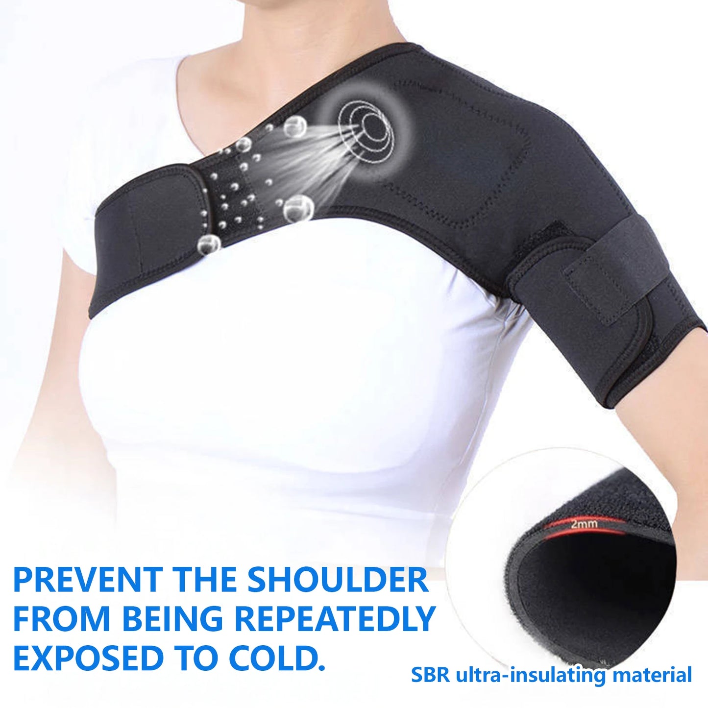 Eelhoe Adjustable Self Heating Shoulder Massager Brace for Pain Relief