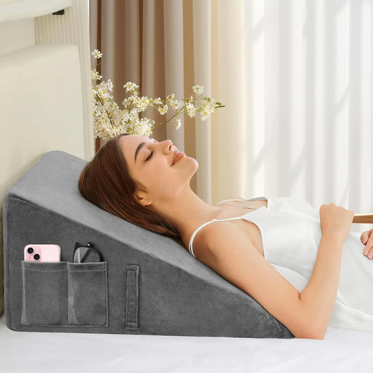 Memory Foam Wedge Pillow For Sleep Acid Reflux Relief Neck Support