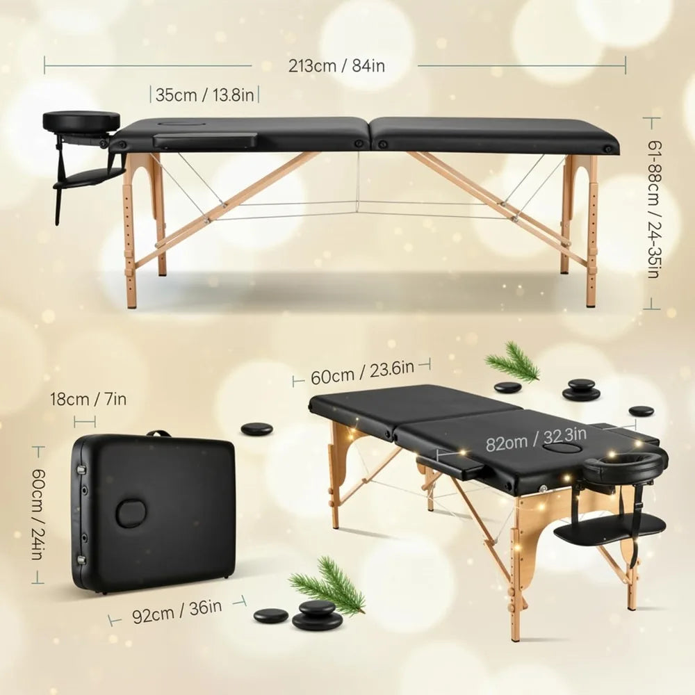 Portable Lash Bed Massage Table With Face Cradle Adjustable Height