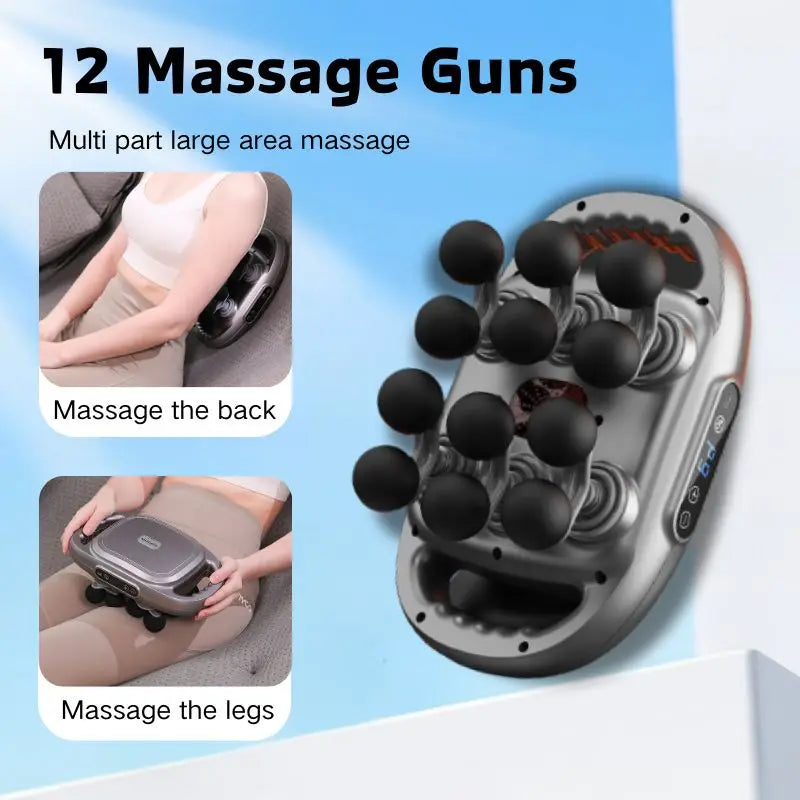 12 Head Deep Tissue Massage Gun for Back Shoulders Legs