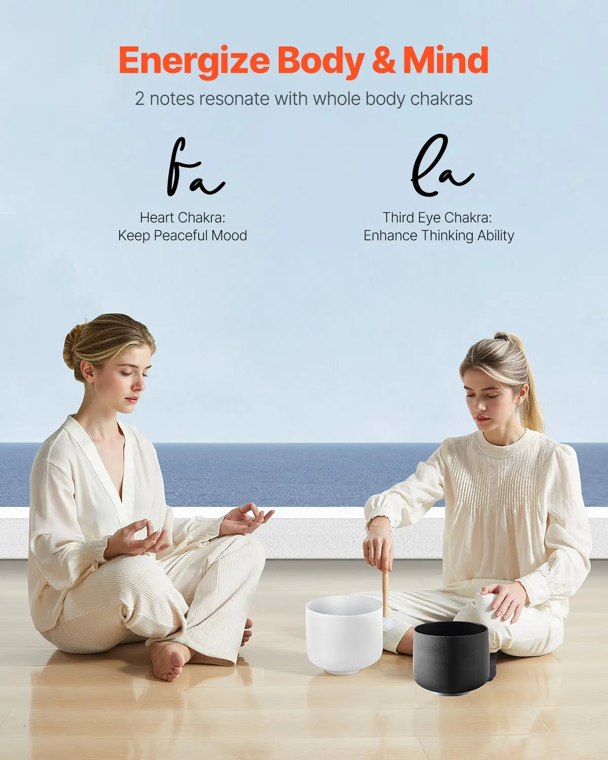 Crystal Singing Bowls Set In A And F Notes