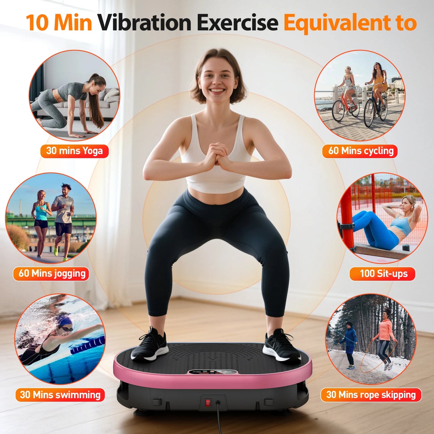 Glorygym Vibration Plate Exercise Machine With Remote Control 120 Speeds