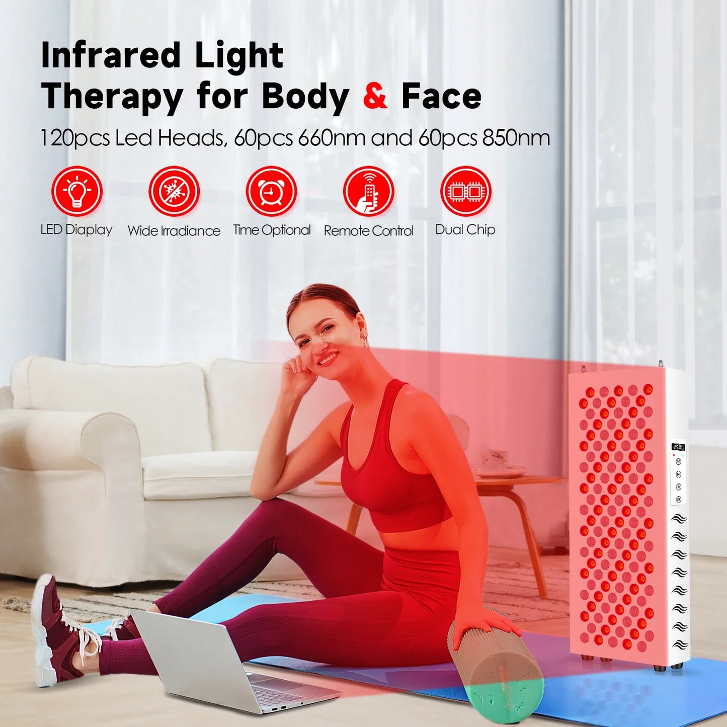 Astarexin Red Light Therapy Panel 850nm 660nm Infrared LED Face