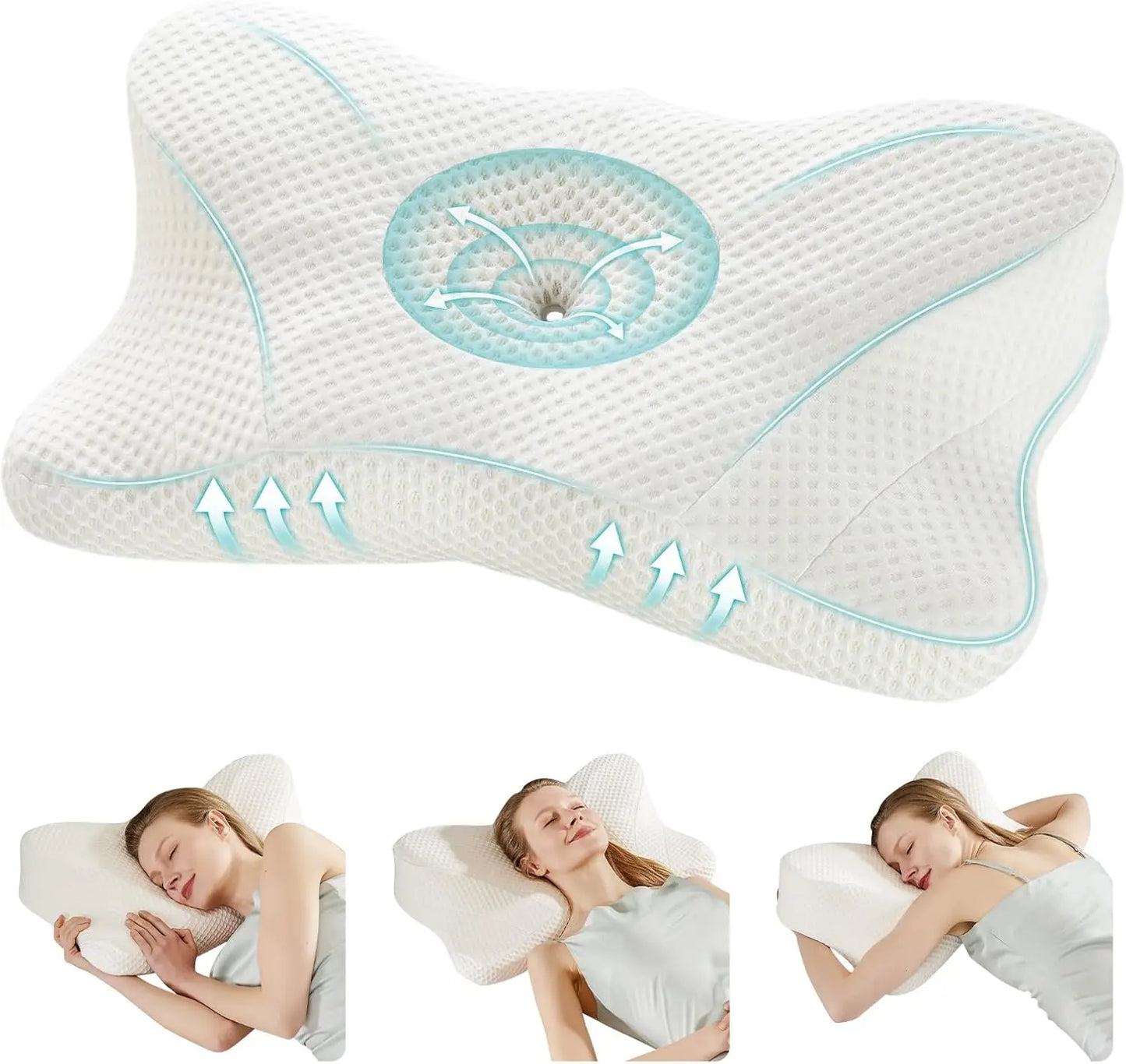 Memory Foam Cervical Neck Pillow for Pain Relief and Support