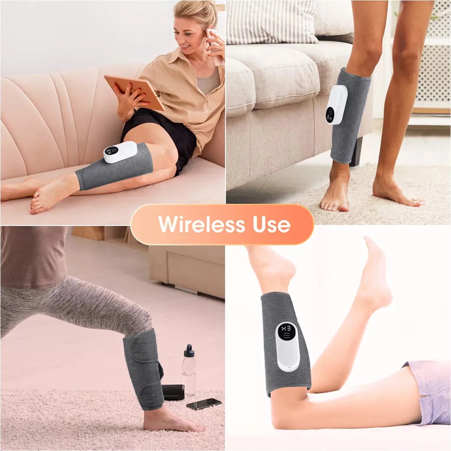 Smart Heating Leg Massager With Air Compression USB Rechargeable