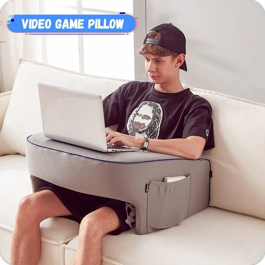Lap Reading Pillow For Gaming With Memory Foam Arm Rest