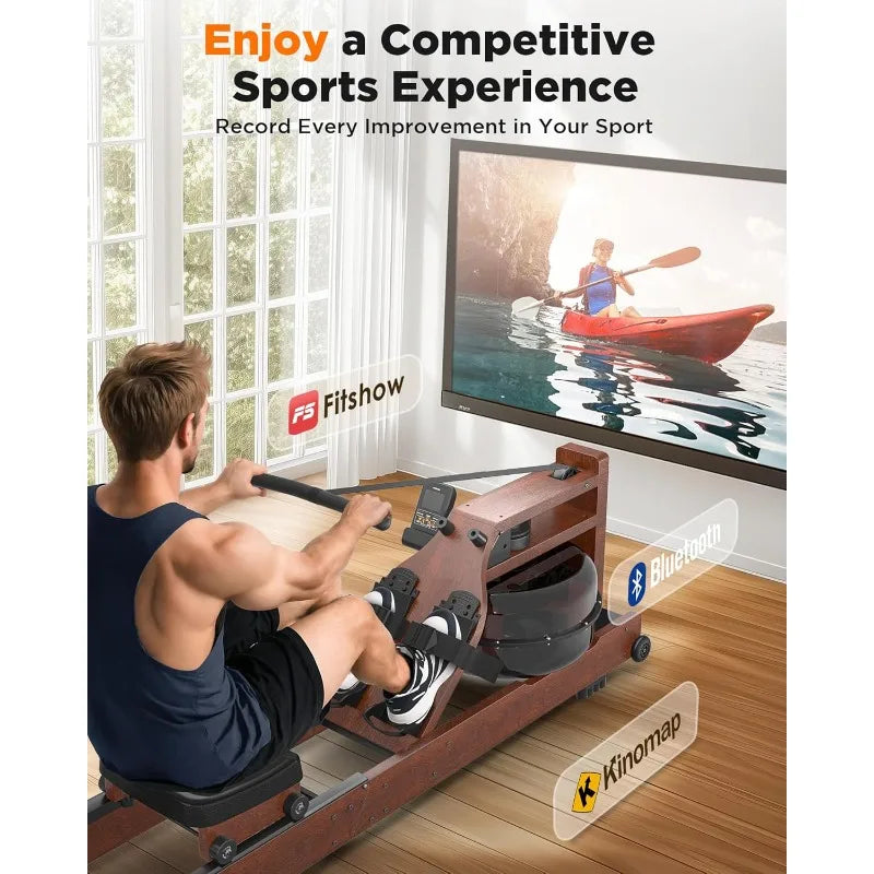 YOSUDA Water Rowing Machine With 400 Lbs Capacity Monitor